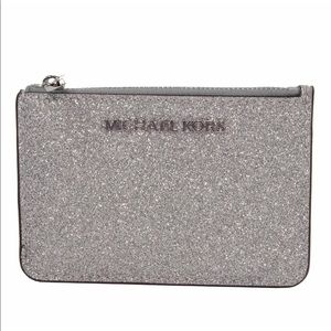 michael kors silver glitter wallet